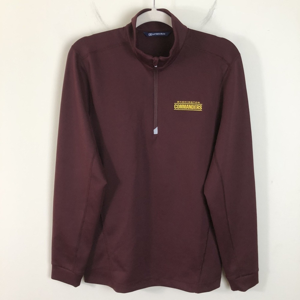 Washington Commanders Cutter & Buck 1/4 Zip Pullover Men's Sz S Burgundy NFL